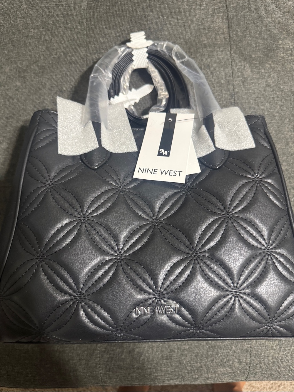 Black Nine West Quilted Satchel